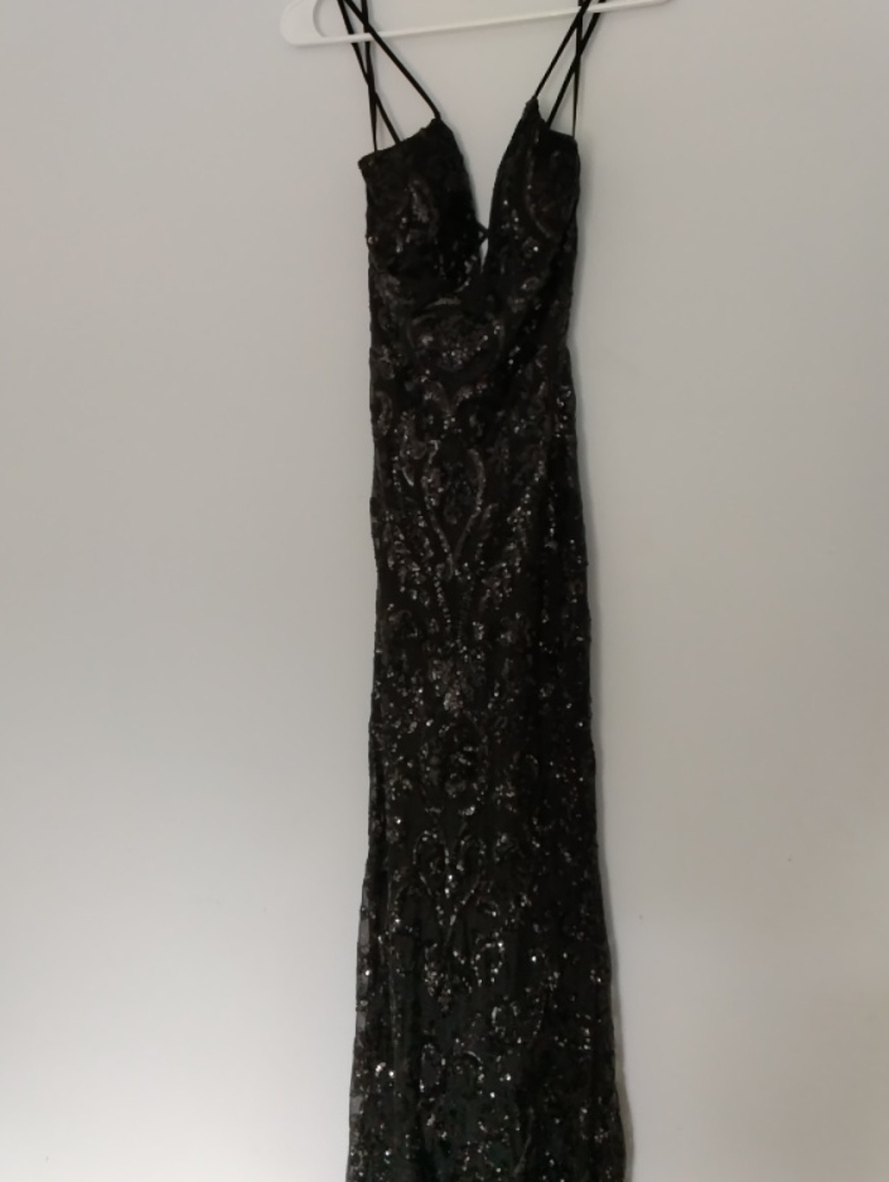 Black Sequin Full Length Gown